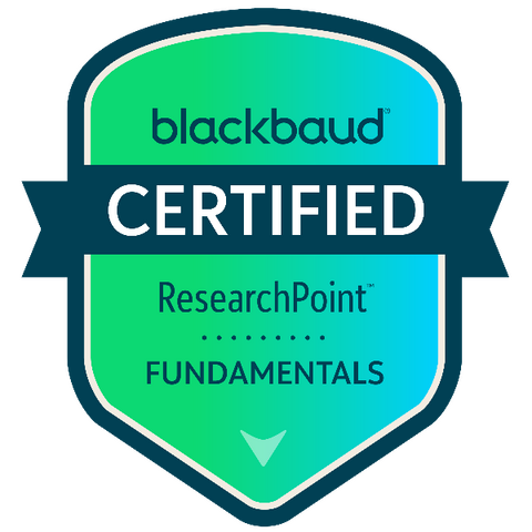 Blackbaud certified ResearchPoint fundamentals certified Blackbaud certified ResearchPoint fundamentals badge